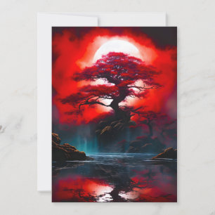 Anuncio Árbol Rojo Místico Bajo Luna Llena