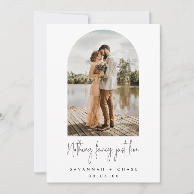 Anuncio Arch Photo Nothing Fancy Just Love Elopement (Anverso)