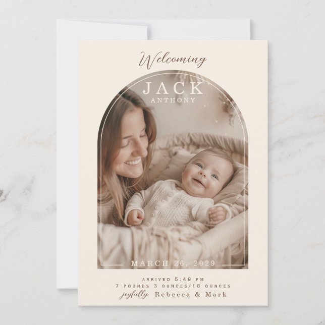 Anuncio Arch Window Flat Announcement Card (Anverso)