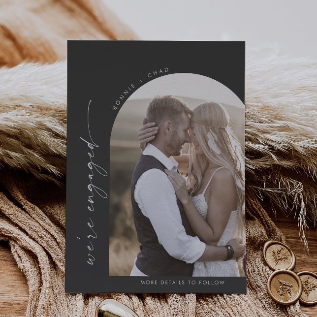 Anuncio Arco Boho moderno | Compromiso de fotografías gris (Subido por el creador)