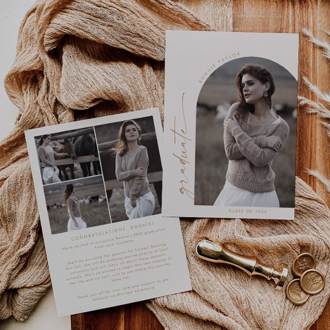 Anuncio Arco Boho moderno | Graduación de foto de crema gr (Subido por el creador)