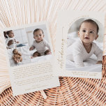 Anuncio Arco Boho moderno | Nacimiento de la foto de crema<br><div class="desc">Esta moderna tarjeta de presentación de fotos de boho arch con la crema boho hace la invitación perfecta para un bebé o una niña. El diseño bohemio de crema y oro presenta una tipografía industrial única con un estilo minimalista vintage. Personalice la parte delantera de la tarjeta con una foto...</div>