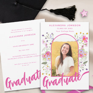 Anuncio Arco de Fotos de Graduación Boho Wildflower Rosa S