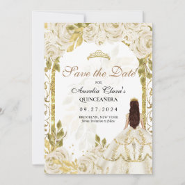 Anuncio Arco de oro de la flor blanca marfil Quinceanera