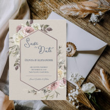 Arco floral de acuarela para boda, guárdame la fec