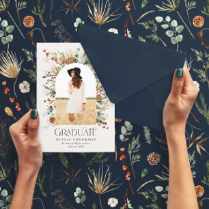 Anuncio Arco graduado 1 foto azul marino botánico moderno