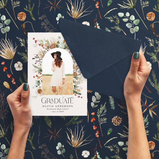 Anuncio Arco graduado 1 foto azul marino botánico moderno (Subido por el creador)