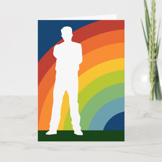 Anuncio arco iris gay grande que viene hacia fuera (Anverso)