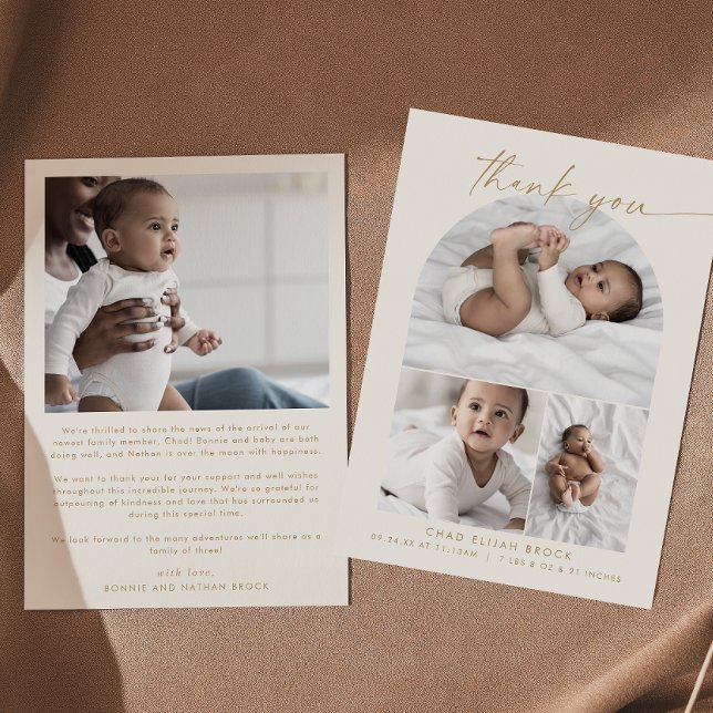 Anuncio Arco moderno | Crema Collage de fotos Gracias Naci (Subido por el creador)