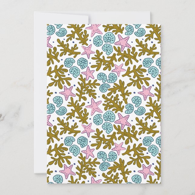 Anuncio Arrecife genométrica tropical de coral animal (Anverso)