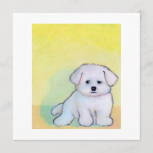 Anuncio Arte de perros pequeños blancos dibujando adorable
