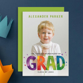 Anuncio Artsy Kindergarten Graduado Colorida Foto Verde