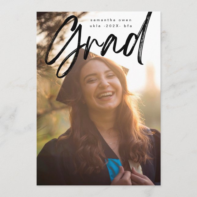 Anuncio Audaz Black Brush Grad Moderno Photo University An (Anverso)