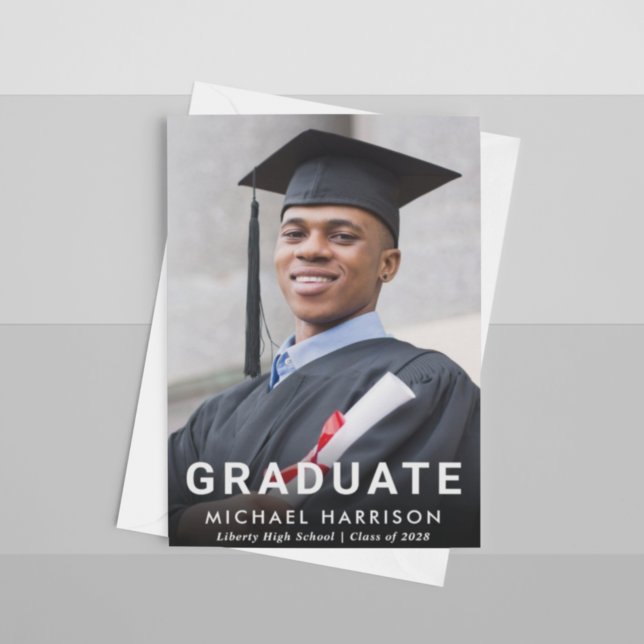 Anuncio Audaz Graduación fotográfica de tipografía blanca (Subido por el creador)