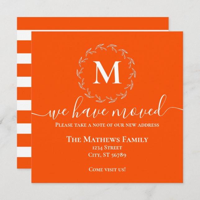 Anuncio Audaz Monograma de la guirnalda blanca Naranja que (Anverso / Reverso)