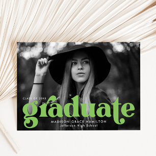 Anuncio Audaz tipografía Lime Green Photo Graduation