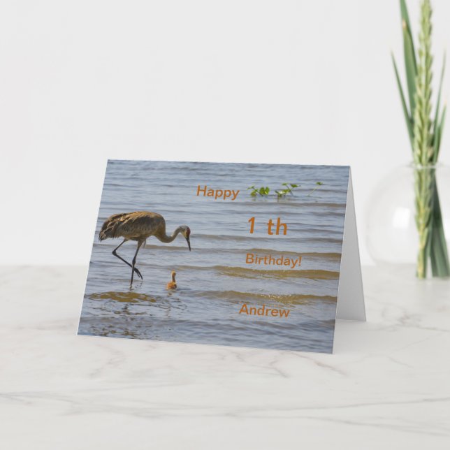 Anuncio Ave bebé en el lago Feliz 1° cumpleaños (Anverso)