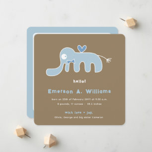 Anuncio Azul Caprichoso Elefante Amor Bebé Niño Foto Nacim