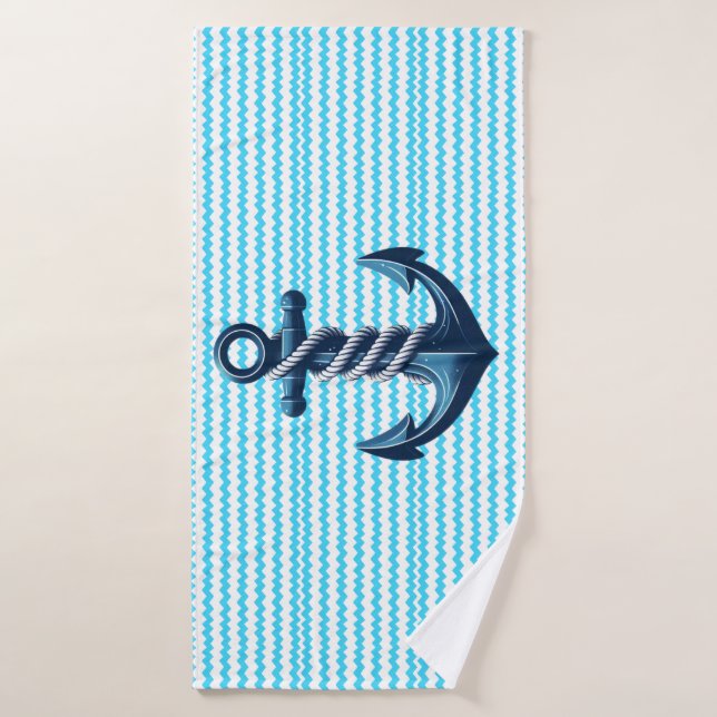 Anuncio azul con olas azules (Toalla de baño)