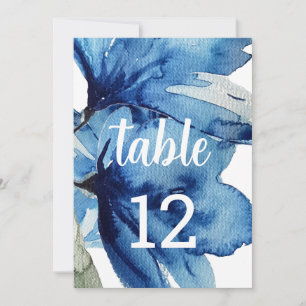 Anuncio Azul Floral Artístico Acuarela Pintado a Mano
