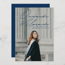 Azul marino hacia adelante y hacia arriba 2 Gradua