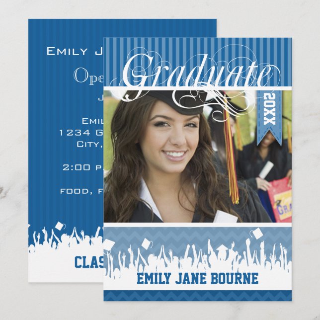 Anuncio Azul Real Zig Zag Senior Picture Clase de (Anverso / Reverso)