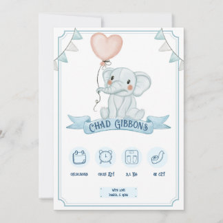 Anuncio Baby Boy Birth Announcement