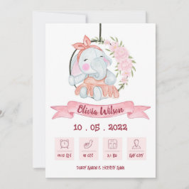 Anuncio Baby Girl Birth Annoucement