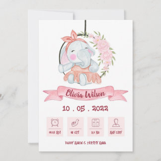 Anuncio Baby Girl Birth Annoucement