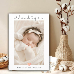 Anuncio Baby Photo Gracias Script Heart Birth