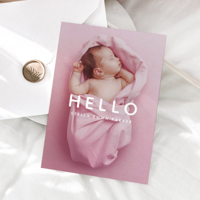 Anuncio Baby Photo Simple Overlay Hola Nacimiento (Subido por el creador)