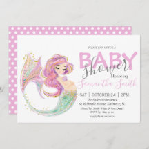 Baby Shower rosado MERMAID bajo el mar