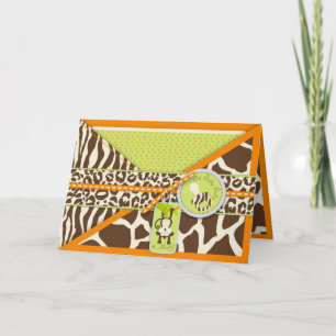 Anuncio Baby Shower Safari Monkey & Pacifier Animal Print