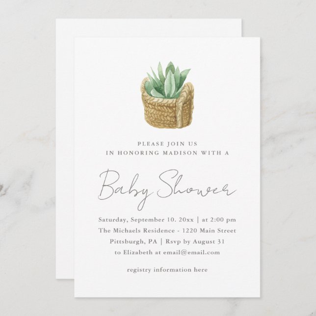 Anuncio Baby Shower simple y exitoso (Anverso / Reverso)