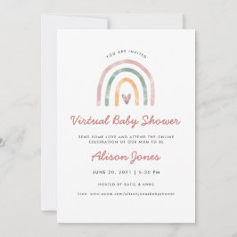 Anuncio Baby Shower virtual de arcoiris acuático