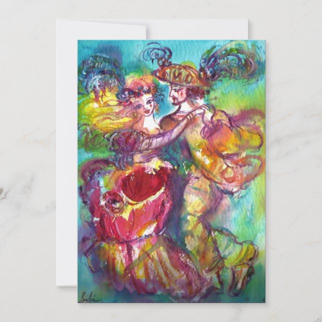 Anuncio BAILE DE CARNAVAL , azul rosa vivo amarillo (Anverso)