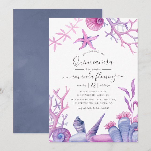 Anuncio Bajo el mar Quinceañera (Anverso / Reverso)