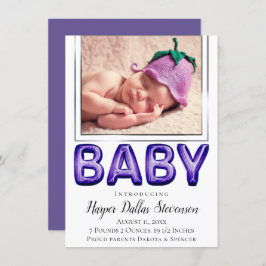 Anuncio Balón bebé | Real Violet Purple Baby Shower