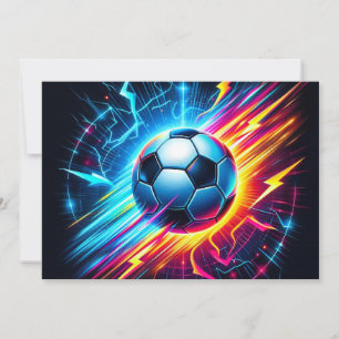 Anuncio Balón de fútbol eléctrico futurista relámpago