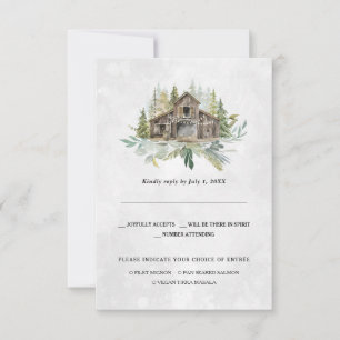 Anuncio Barn elegante   Watercolor Wedding RSVP