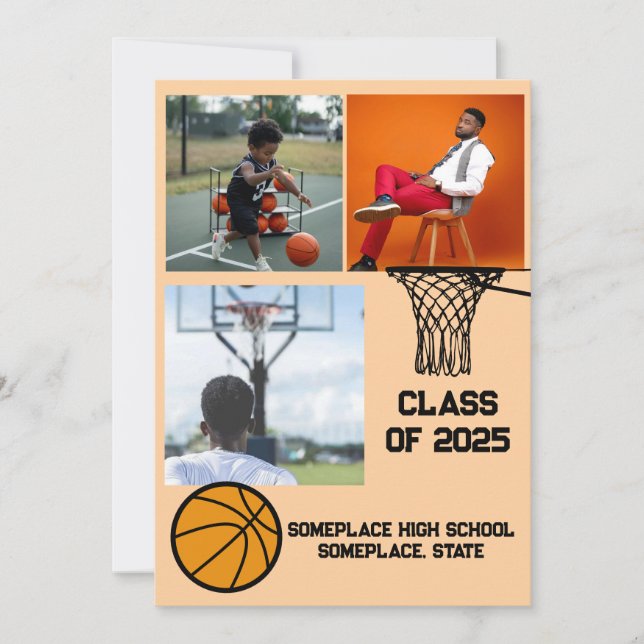 Anuncio Básquetbol 3 Graduación de cada Collage de fotos (Anverso)