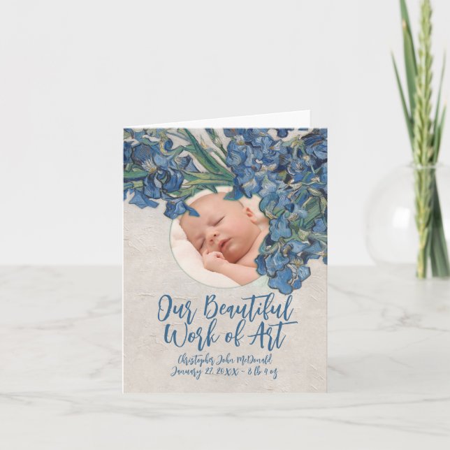 Anuncio Bebé con irios Van Gogh (Anverso)