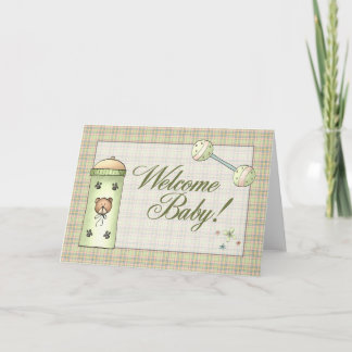Anuncio Bebé De Bienvenida De Plaid Temprano