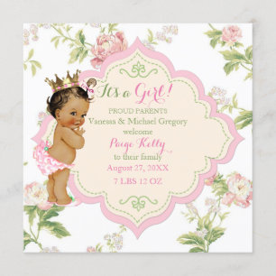 Anuncio Bebé de las flores de los rosas verdes del rosa