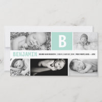 Bebé Grande Inicial 5 Multi Foto Verde Menta Nacim