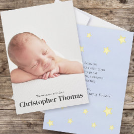 Anuncio Bebé lindo Azul foto simple rima de enfermera