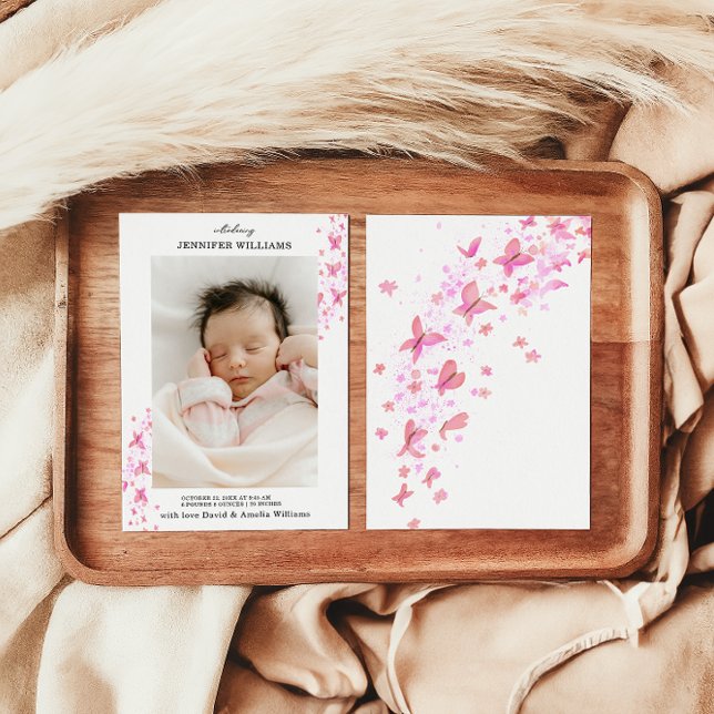 Anuncio Bebé plano de mariposa rosa clásico y eterno (Subido por el creador)