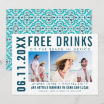 Bebidas gratis Foto Boda en la playa de México