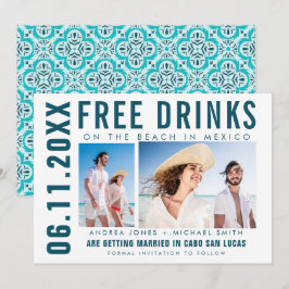 Anuncio Bebidas gratis Foto Boda en la playa de México