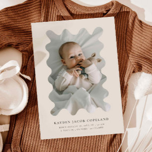 Anuncio Beige Squiggly Frame Nacimiento Foto